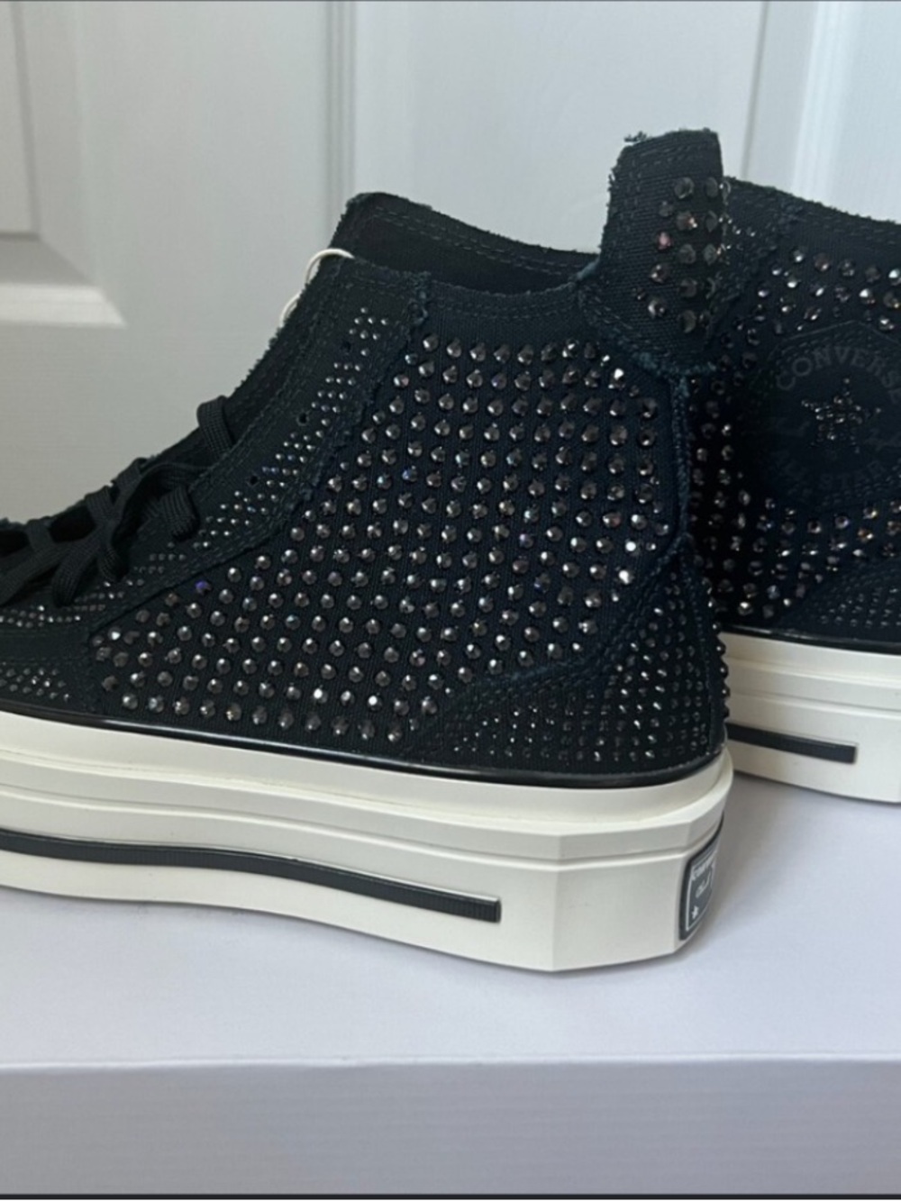 (NWT) Swarovski x Converse Black Rhinestone High-Tops - $400